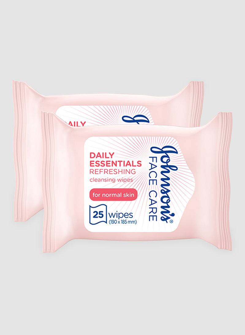 Daily Essentials Refreshing Normal Skin Wipes 25 Sheets Pack Of 2