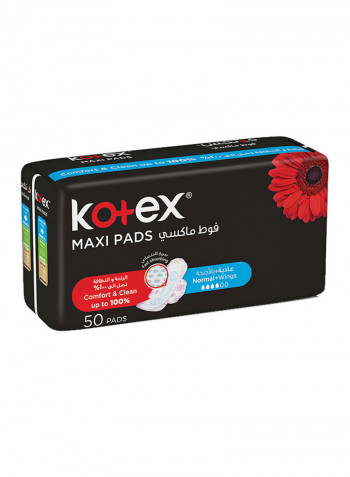 50-Piece Maxi Pads Normal With Wings