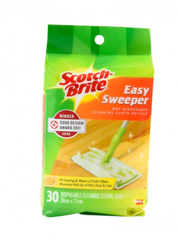 30 Piece Disposable Cleaning Cloth Refills White