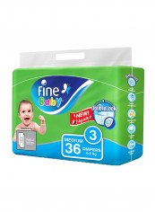 Baby Diapers, DoubleLock Technology , Size 3, Medium 4–9kg, Economy Pack. 36 Diaper Count