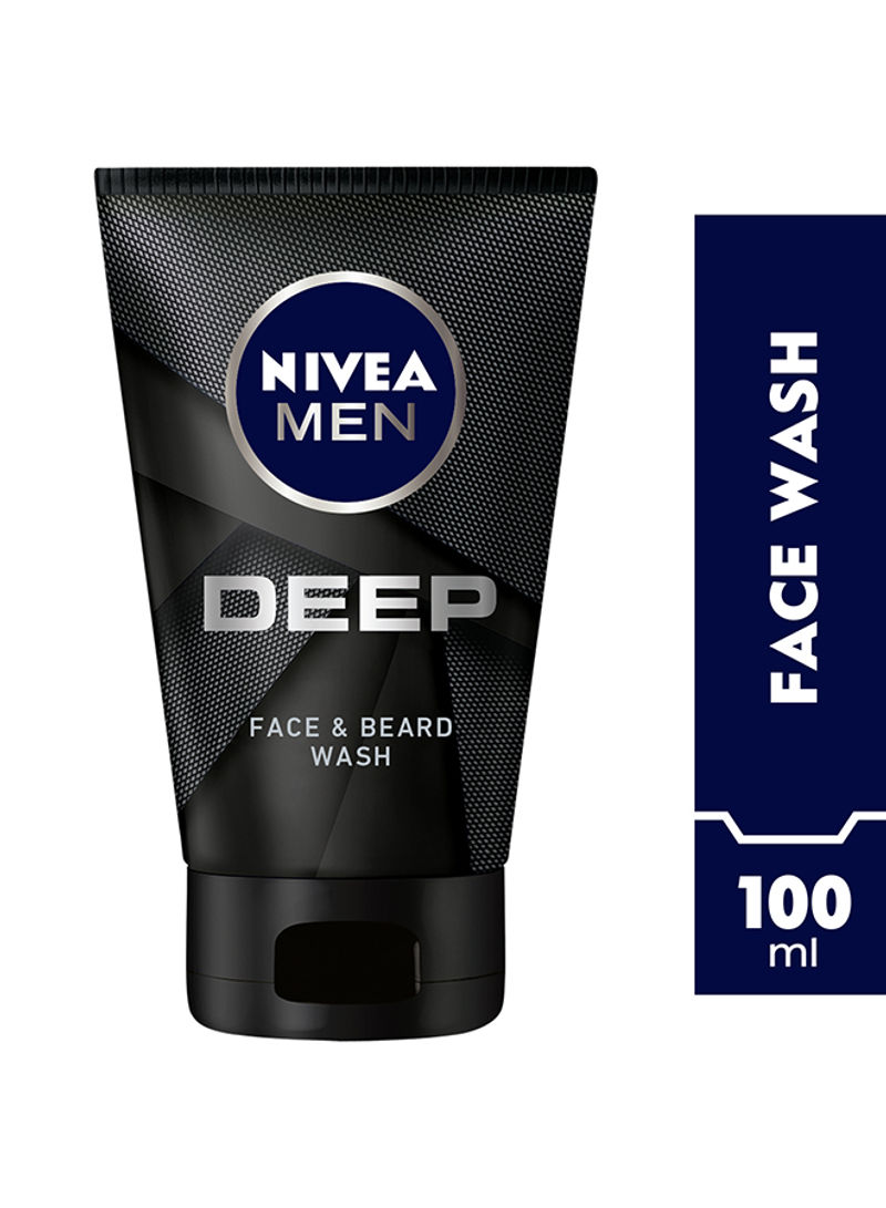Men Deep Cleansing Face & Beard Wash, Active Charcoal, 100ml