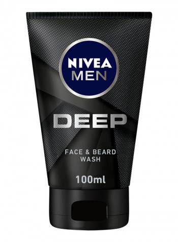 Men Deep Cleansing Face & Beard Wash, Active Charcoal, 100ml