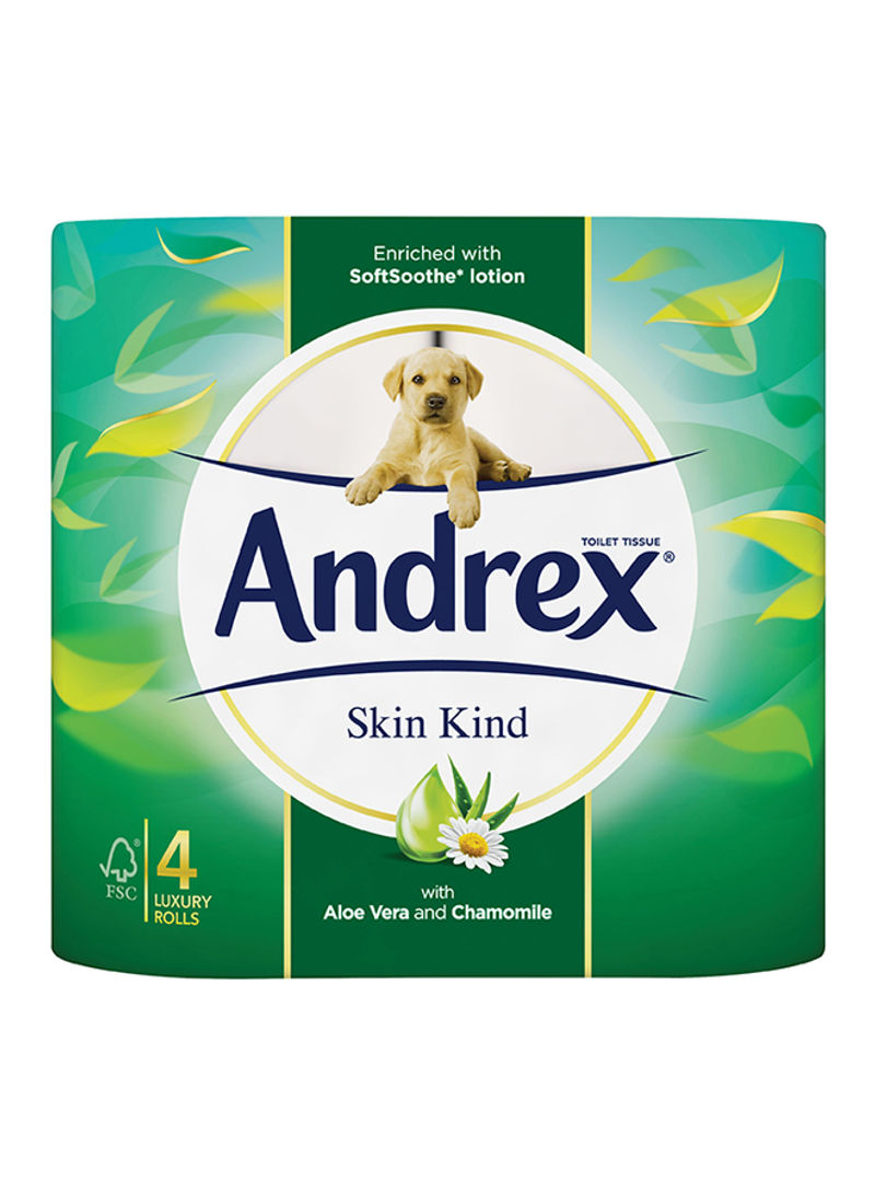 Skin Kind with Aloe Vera And Chamoline Toilet Roll White 4 Rolls