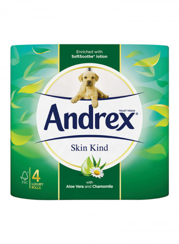 Skin Kind with Aloe Vera And Chamoline Toilet Roll White 4 Rolls