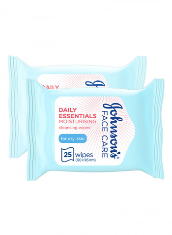 Facial Wipes Pack of 2 White