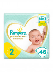 Premium Care Diapers, Size 2, 3-8 kg, Mid Pack, 46 Count