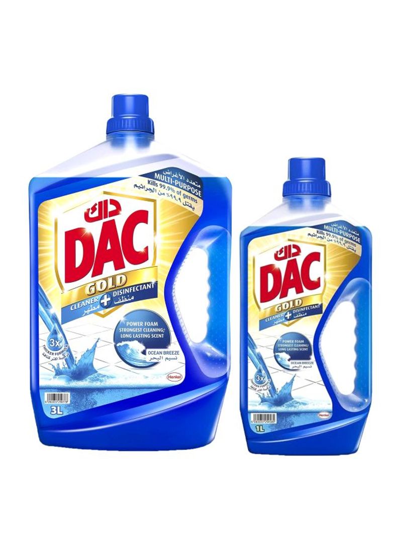 Pack Of 2 Disinfectant Gold Floor Cleaner - Ocean Breeze 3+1L