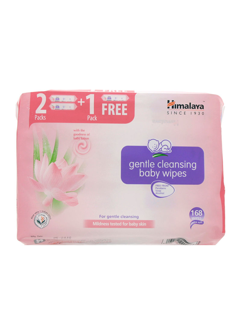 Gentle Cleansing Baby Wipe, 3 Packs x 56 Wipes, 168 Count