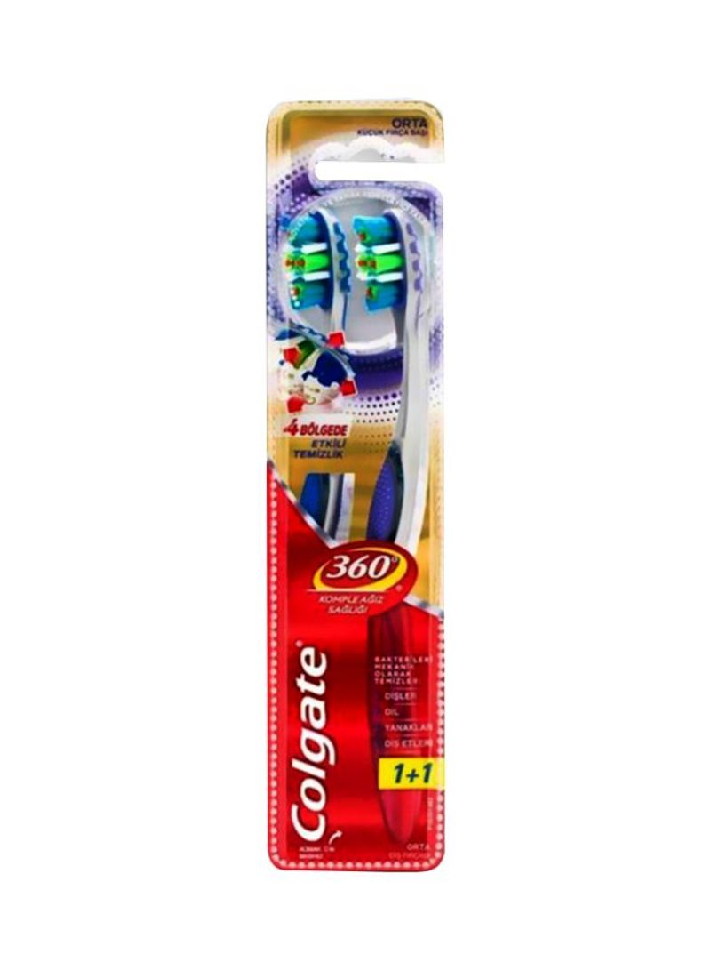 2-Piece 360 Degree Advanced Toothbrush Set Multicolour