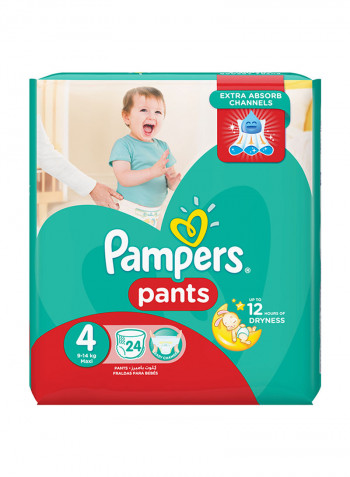 Pants Diapers, Size 4, Maxi, 9-14 kg, Carry Pack, 24 Count