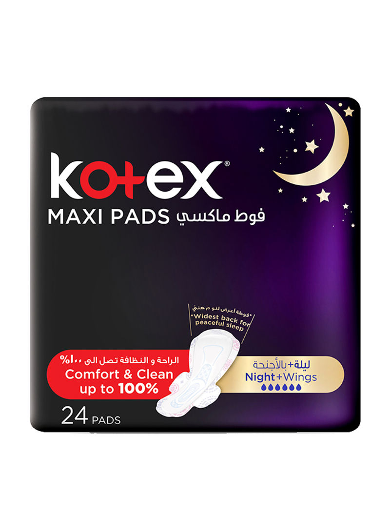 Maxi Pads Night With Wings 24 Piece