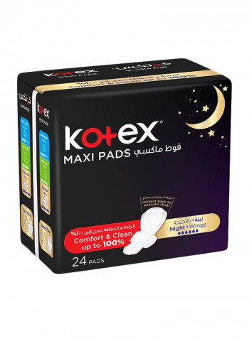 Maxi Pads Night With Wings 24 Piece
