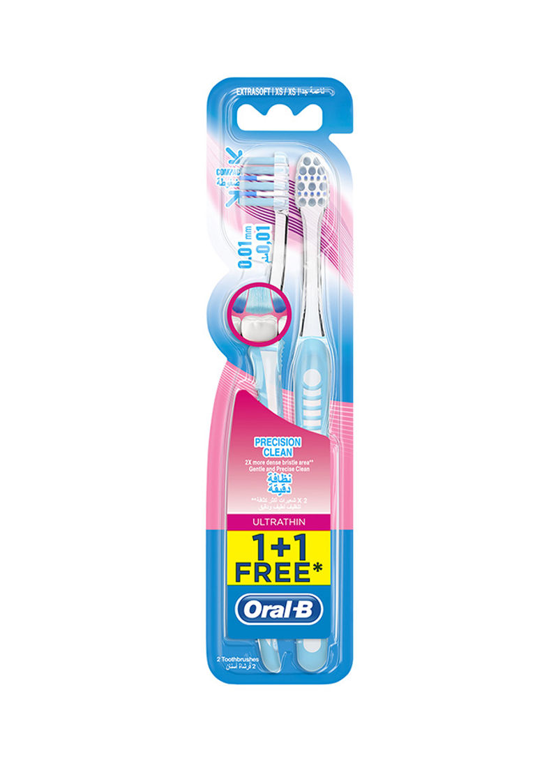 Ultrathin Precision Clean Extra Soft Manual Toothbrush, Pack Of 2