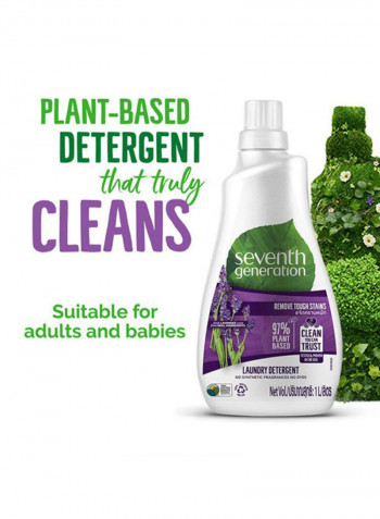 Plant-Based Concentrated Fabric Detergent Liquid Fresh Lavender 1L