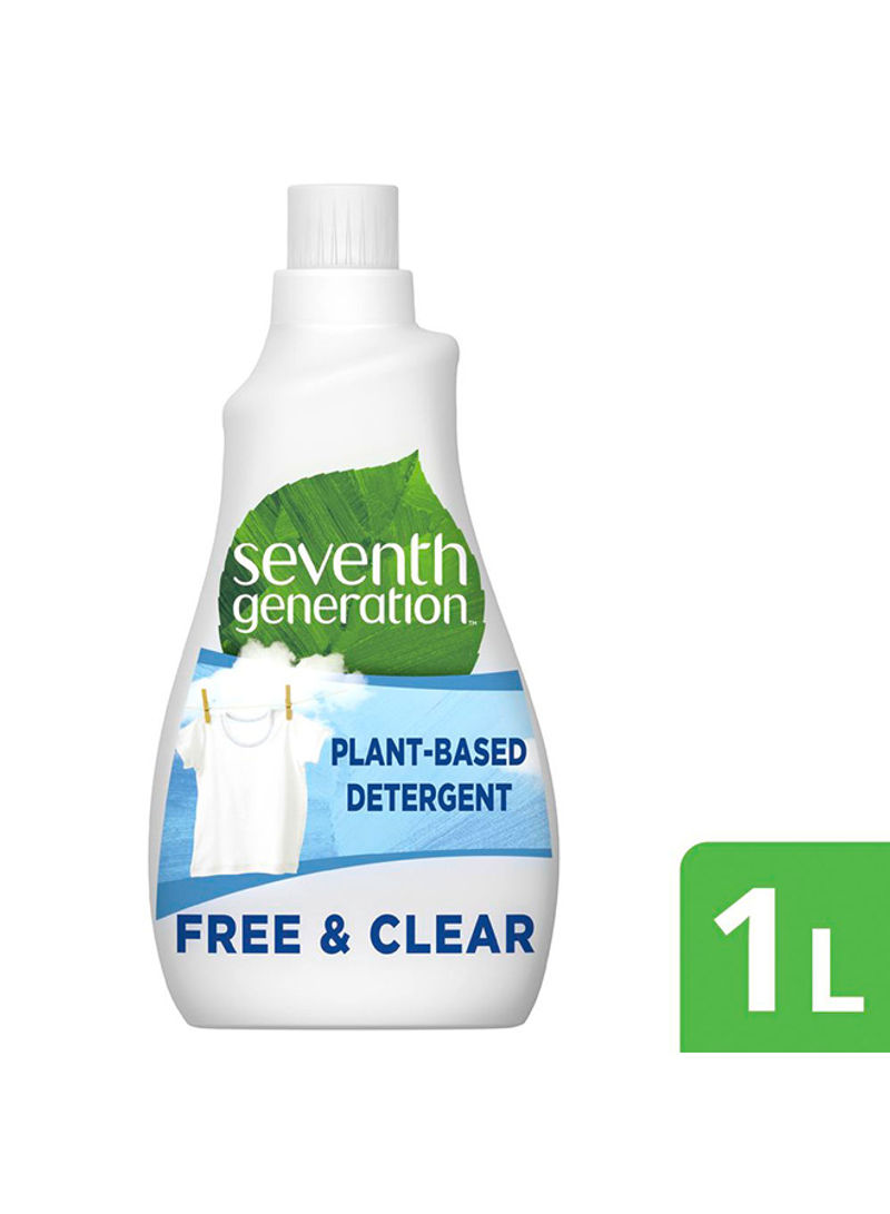 Plant-Based Concentrated Fabric Detergent Liquid Unscented Multicolour 1L