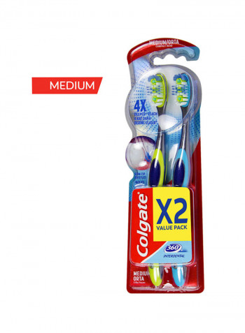 2-Piece Manual Toothbrush Multicolour Medium