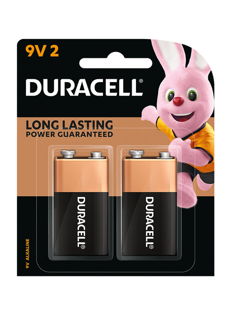 9V Batteries, pack of 2 Multicolour