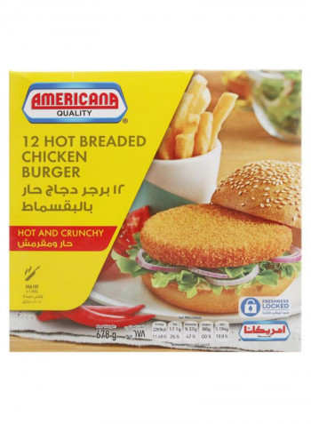 Hot Breaded Chicken Burger 678g Pack of 12