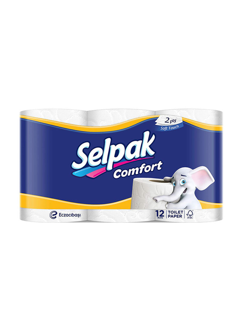 Pack Of 12 Comfort Toilet Paper Roll