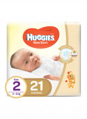 New Born Diapers, Size 2, Carry Pack, 4-6 Kg, 21 Diapers