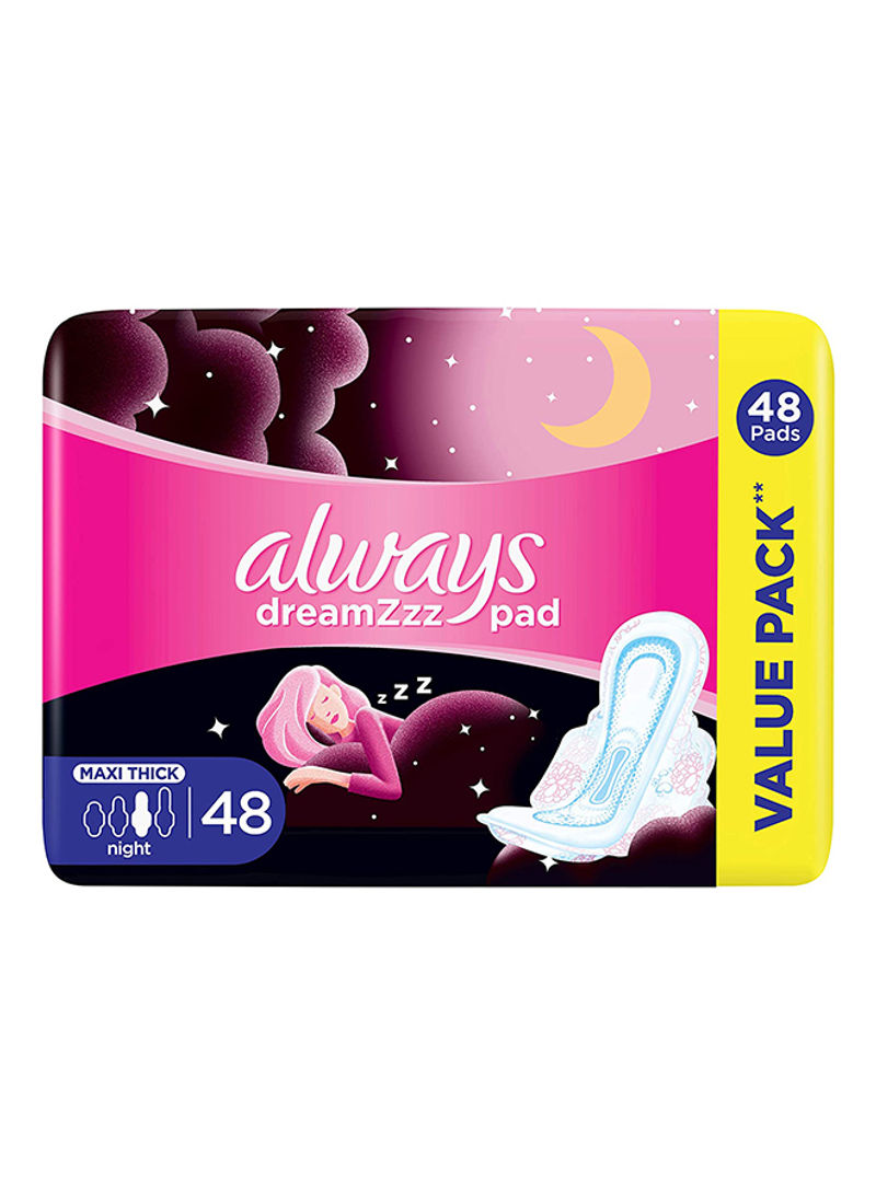 Cottony Soft Maxi Thick, Night Sanitary Pads With Wings, 48 Pads