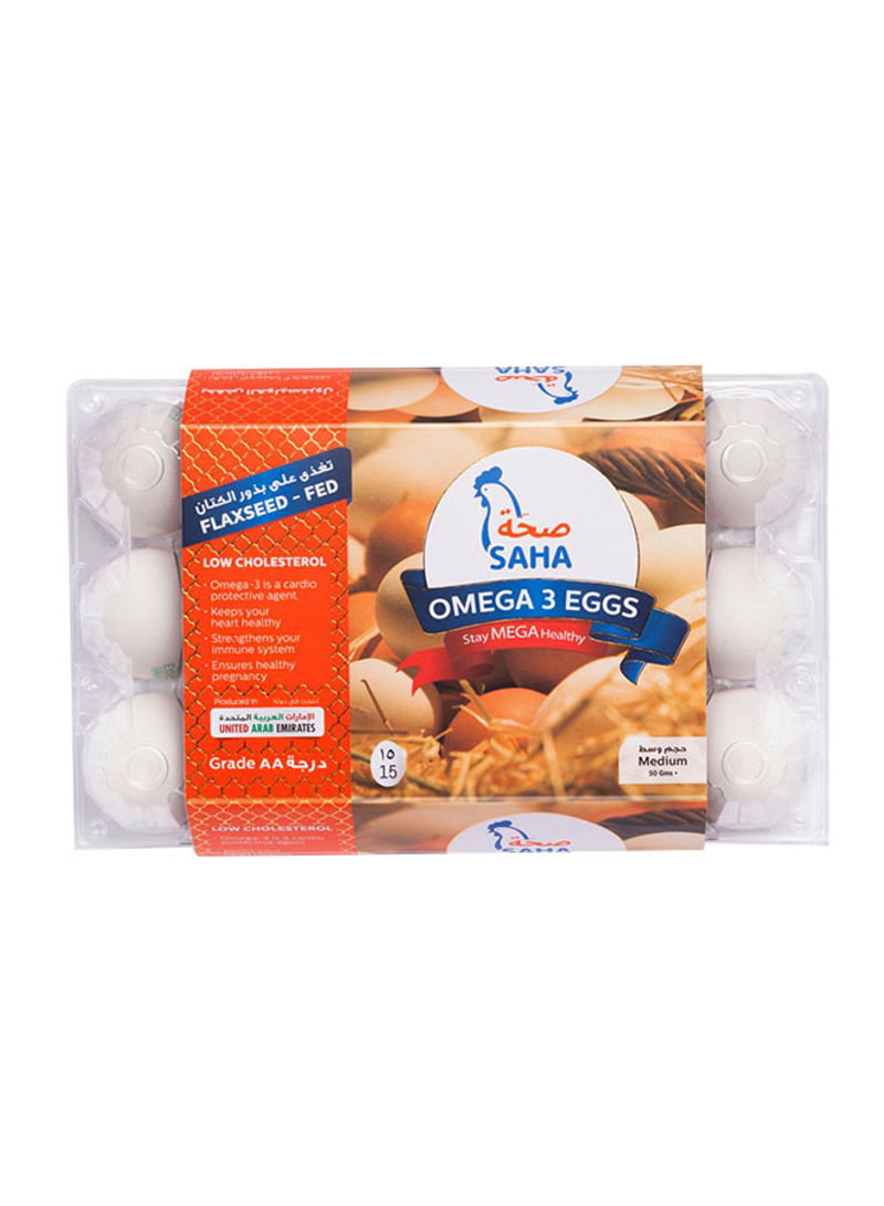 Omega 3 White Eggs Medium 15 Pieces