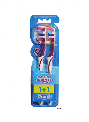 Complete 5 Way Clean Manual Toothbrush, 2 Pieces 40 Medium