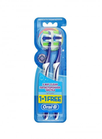 Complete 5 Way Clean Manual Toothbrush, 2 Pieces 40 Medium