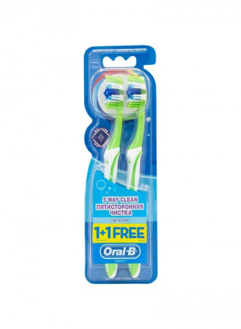Complete 5 Way Clean Manual Toothbrush, 2 Pieces 40 Medium