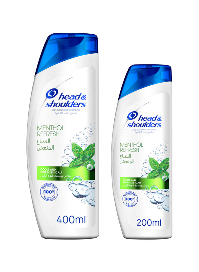 Pack of 2 Menthol Refresh Anti-Dandruff Shampoo 400+200ml