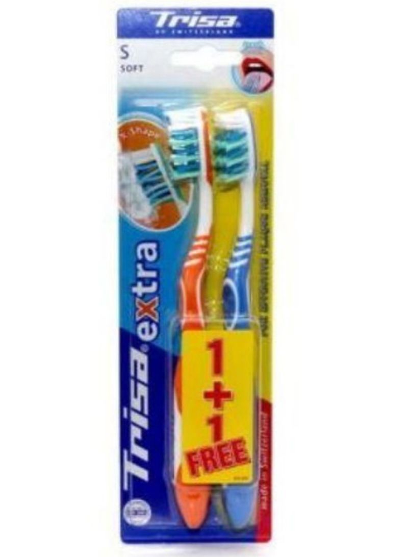 3-Piece Flexible Head Soft Toothbrush Set Multicolour