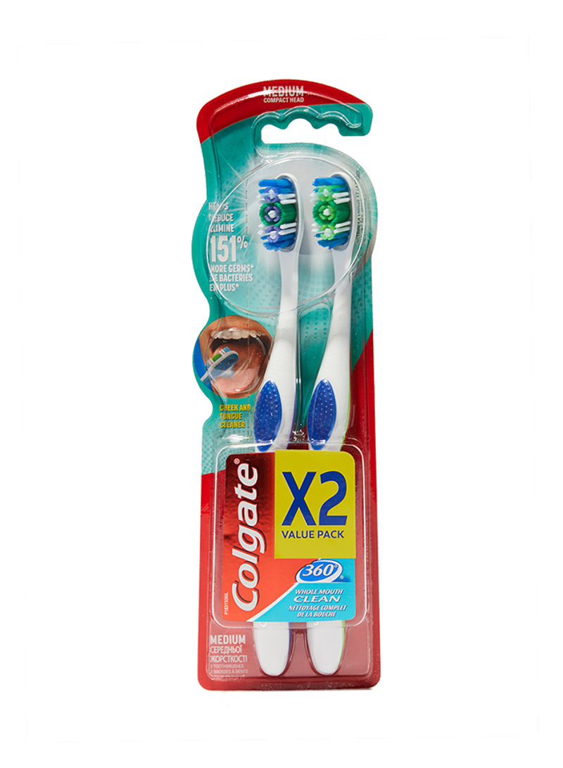 2-Piece 360 Degree Whole Mouth Clean Toothbrush M