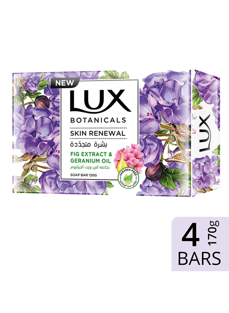 Fig Extract And Geranium Oil Skin Renewal Botanical Soap 170g Pack of 4