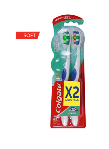 2-Piece 360 Degree Whole Mouth Clean Soft Toothbrush