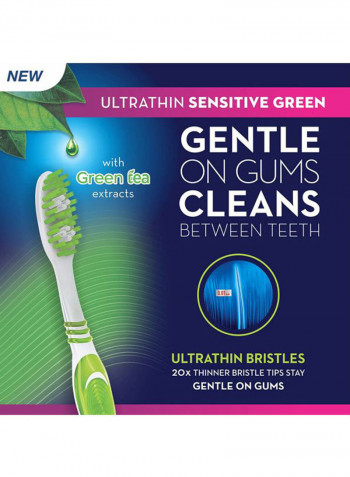 Ultrathin Sensitive Extra Soft Manual Toothbrush Green/White