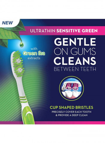 Ultrathin Sensitive Extra Soft Manual Toothbrush Green/White