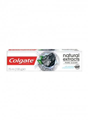 Natural Extracts Pure Clean With Activated Charcoal And Mint Toothpaste 75ml