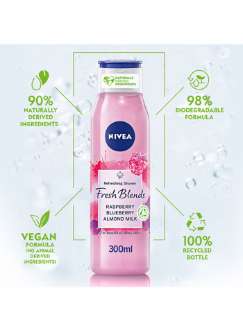 Fresh Blends Refreshing Shower Gel Raspberry Blueberry Almond Milk 300ml