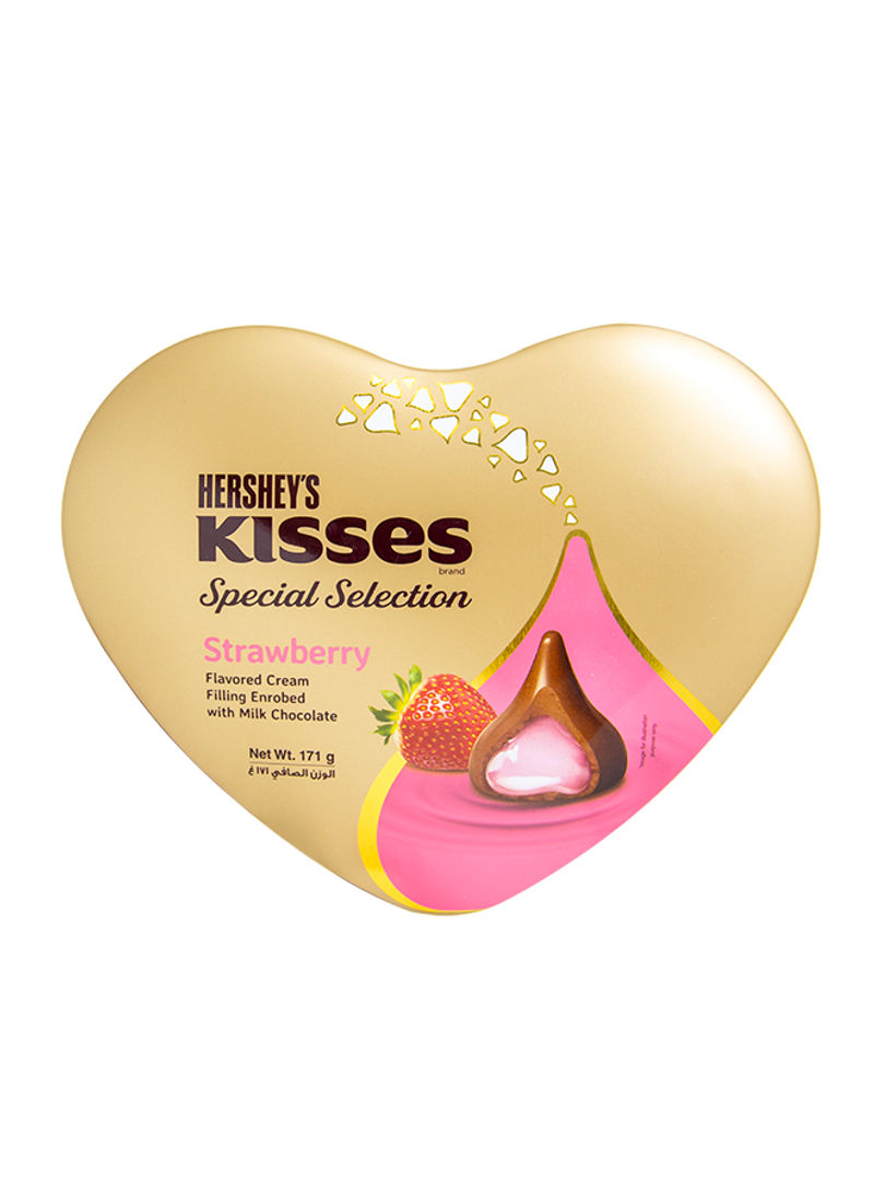 Kisses Strawberry Heart Tin 171g