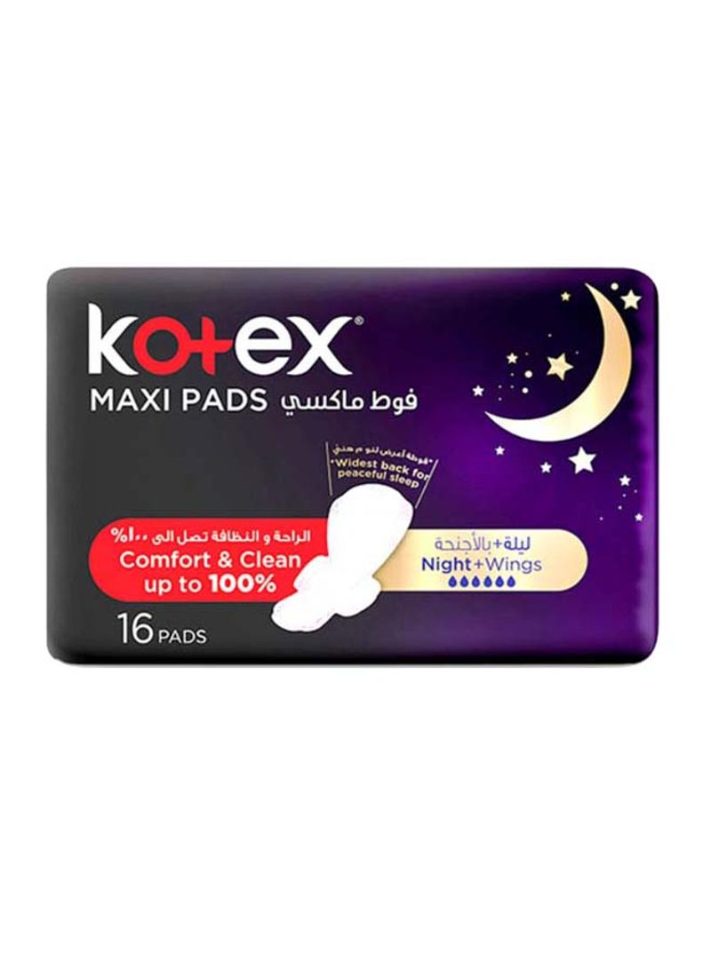 Maxi Pads Night With Wings 16 Piece