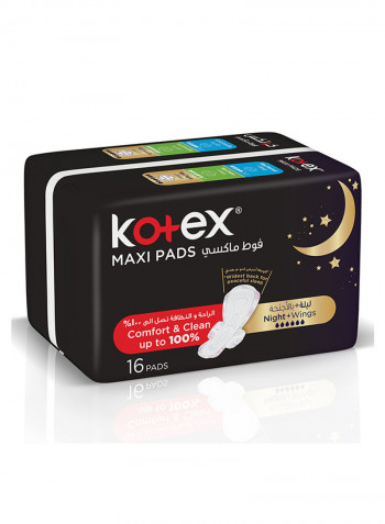 Maxi Pads Night With Wings 16 Piece