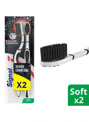 2-Piece Soft Bristle Toothbrush Multicolour