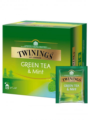 Green Tea With Mint, Refreshing Luxury Tea Blend, All Natural Ingredients With Real Peppermint Infusion 75g