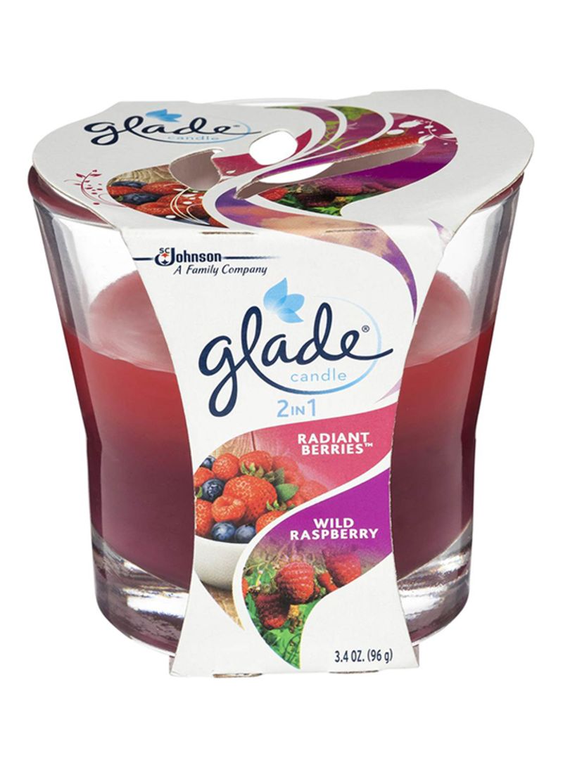 2-in-1 Radiant Berries and Wild Raspberry Candle Red 96g