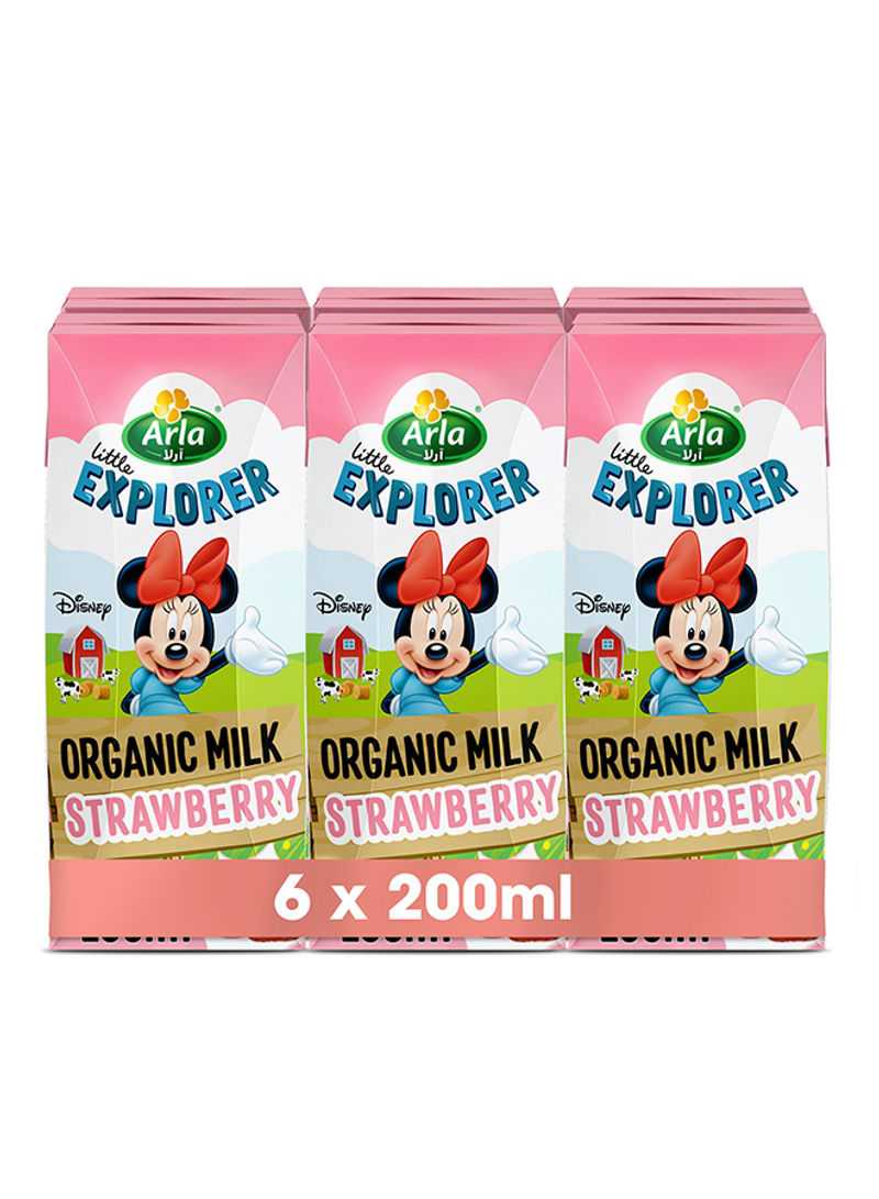 Disney Organic Strawberry Milk 200ml Pack of 6