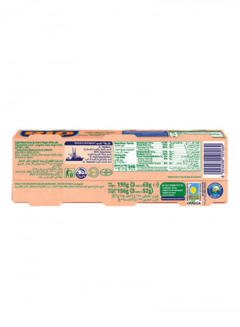 Light Meat Tuna In Organic Extra Virgin Olive Oil Bio 65g Pack of 3