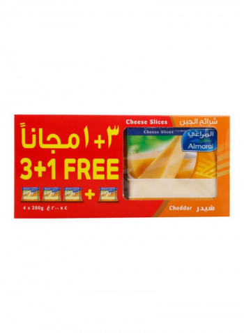 Cheddar Cheese Slices(3+1 Free) 200g Pack of 4