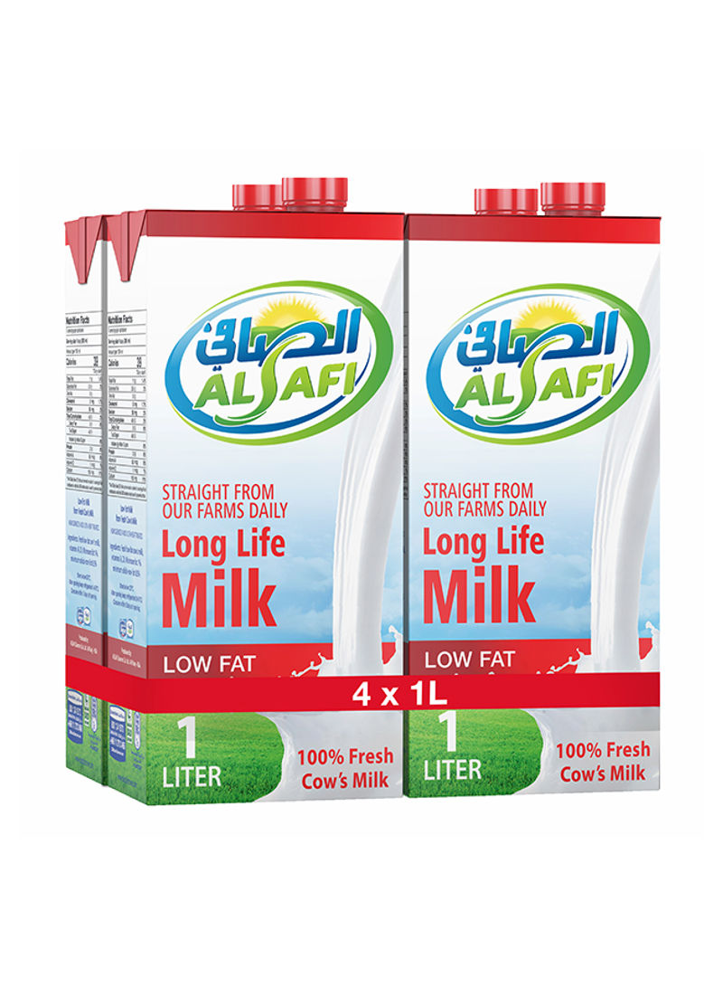 Long Life Milk Low Fat 1L Pack of 4