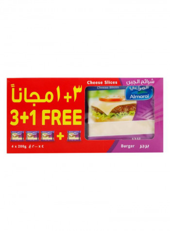 Burger Cheese Slices (3+1 Free) 200g Pack of 4