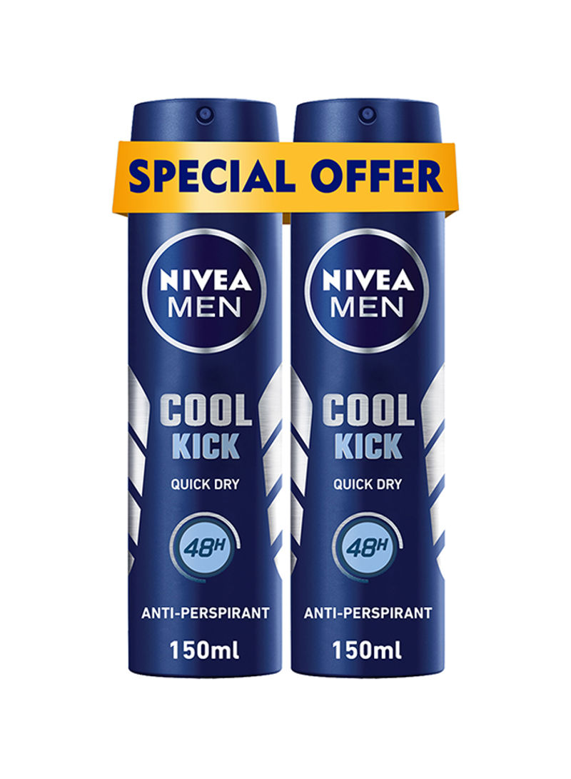 Pack Of 2 Cool Kick Deodorant Spray 150ml
